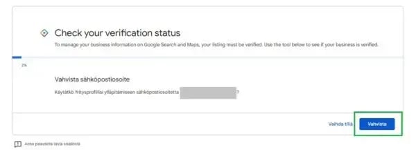 Fonecta Connect Asiakasohjeet Google-yritysprofiilin vahvistamistyökalu