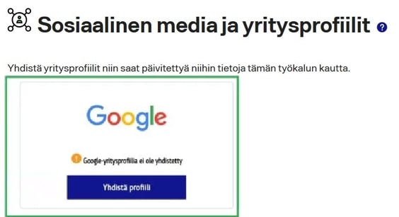 Fonecta Connect Asiakasohjeet Google-yritysprofiilin yhdistäminen