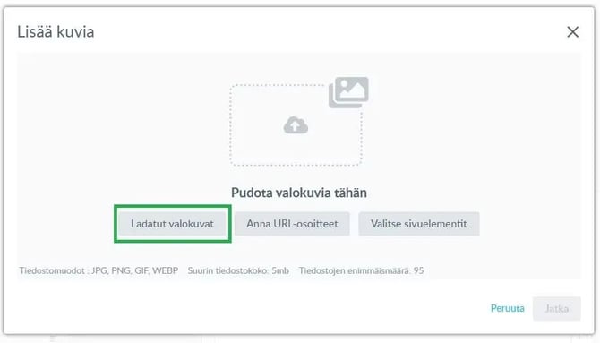 Fonect Connect Kuvagalleria kuvien lisäys