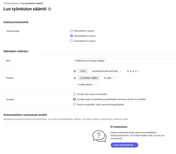 Fonecta-Connect-Asiakasohjeet Asiakaspalautteen hallinta - automaattiset arvosteluvastaukset2